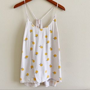 A New Day orange print tie back tank top